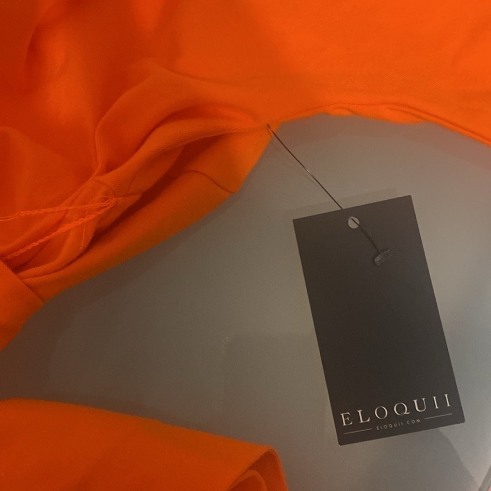 NWT Eloquii Orange Plus Size Cotton Dress with Stretch Size 16 - Picture 5 of 9